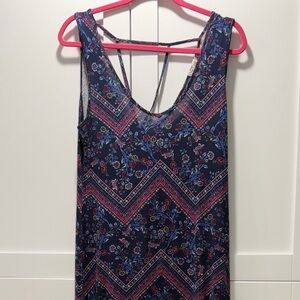 Pink Republic Navy Floral Maxi Dress L